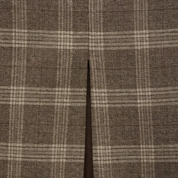 Mango Beige Plaid Check Skirt With Slit/NWT/10 (EU 42) - Picture 6 of 16